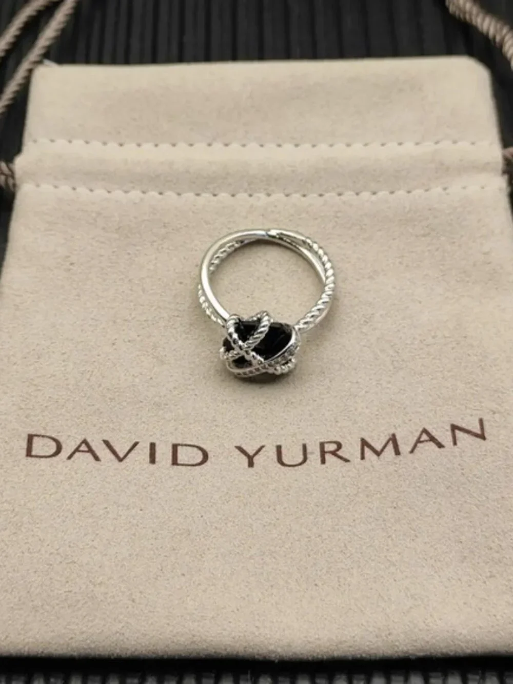 David Yurman Hexagonal Black Diamond Ring